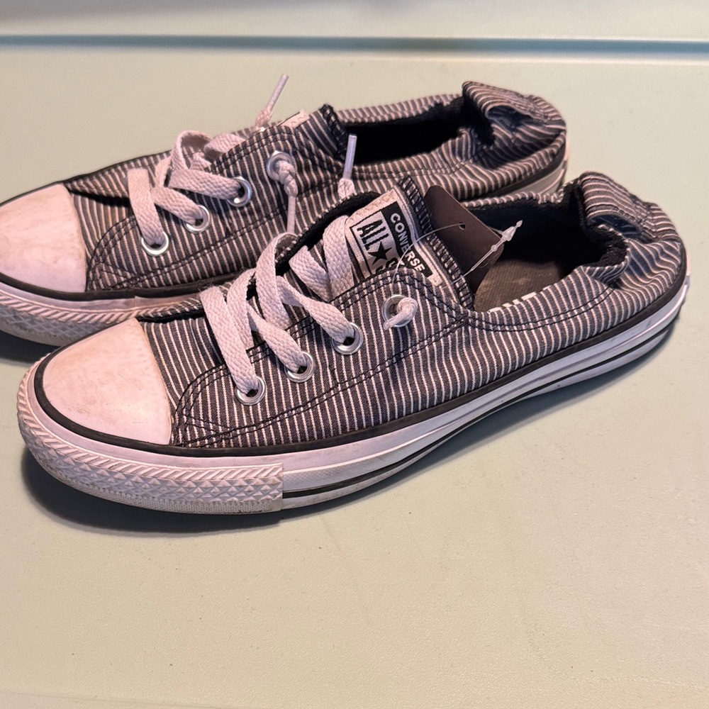 Converse Black and White Striped Sneakers